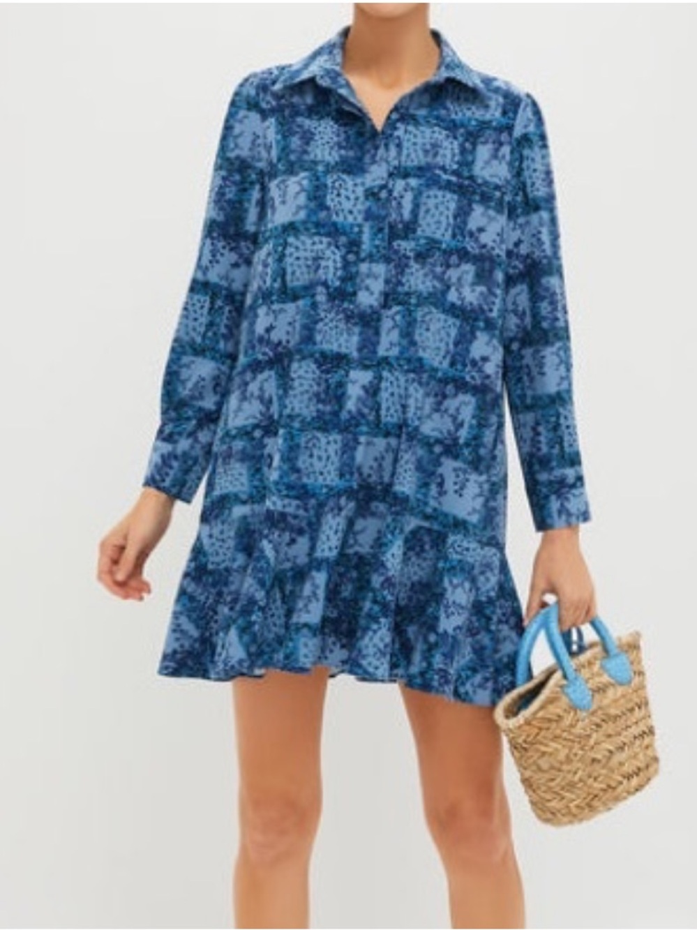 Tuckernuck Callahan Shirt Dress in Trellis Vine Crepe